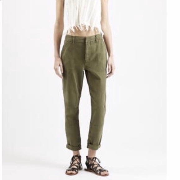 NWT Topshop Green Pants - Picture 1 of 5